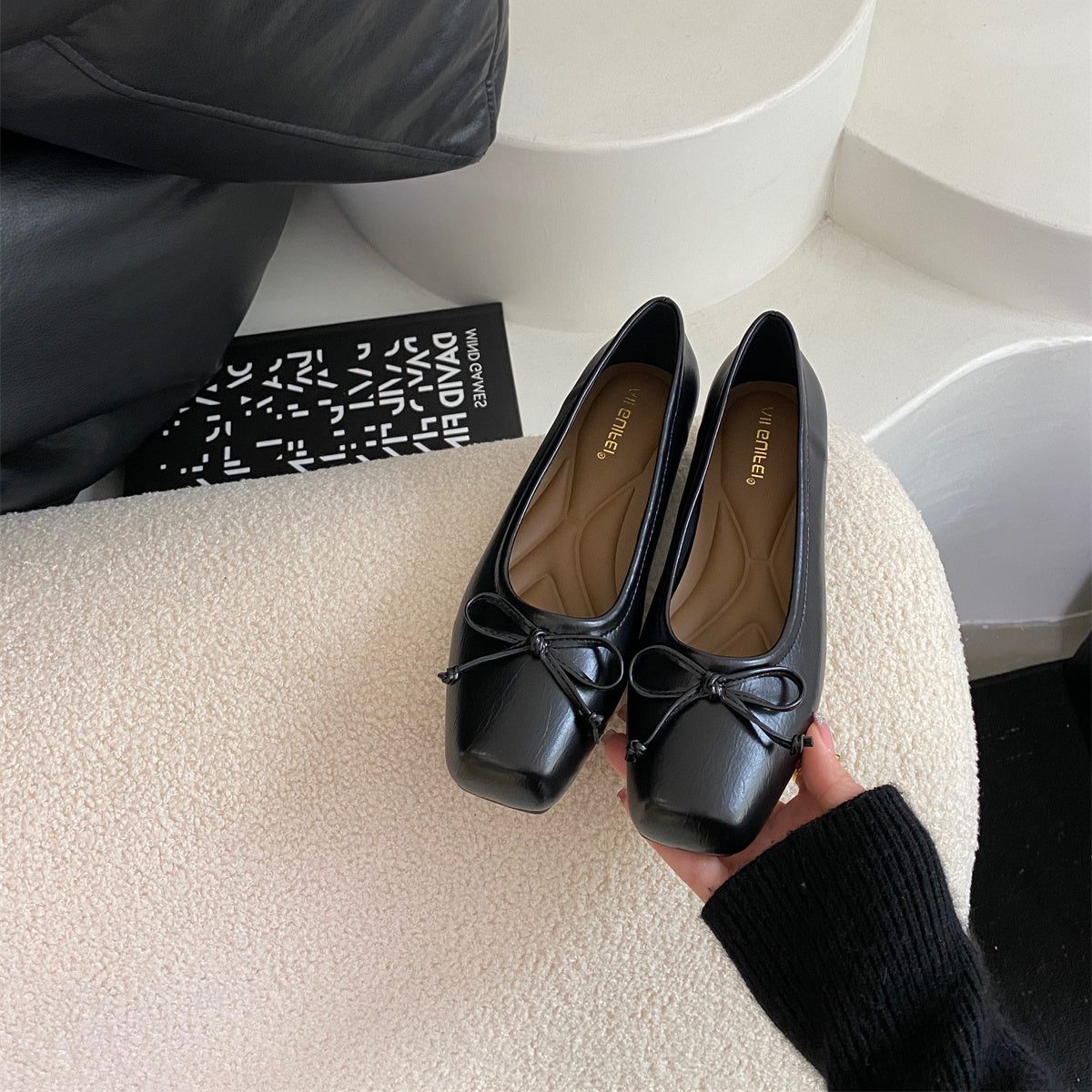 Ballerines avec Nœud pour Femme - Noir