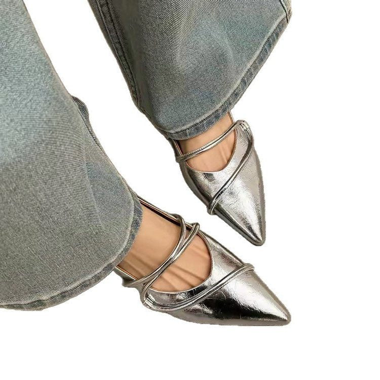 Ballerines Bout Pointu avec Lanières Ajustables pour Femme - View 5