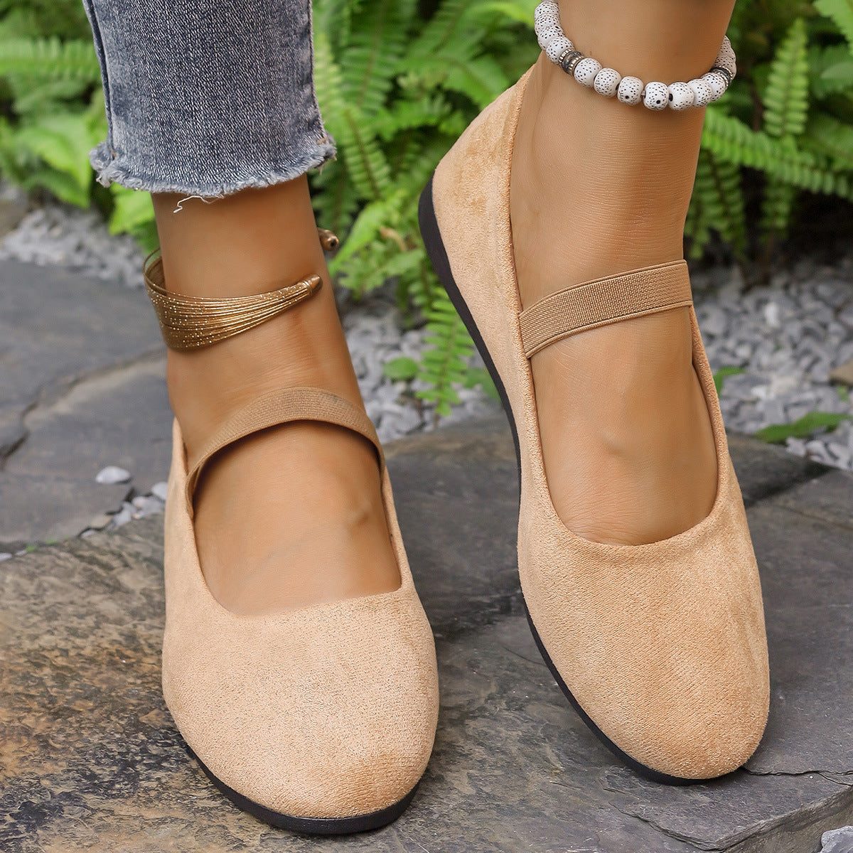 Ballerines à Bride Réglable pour Femme - Gingembre