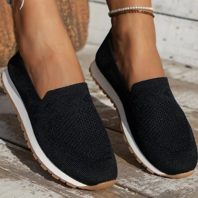 Baskets Tricotées à Semelle Épaisse pour Femme