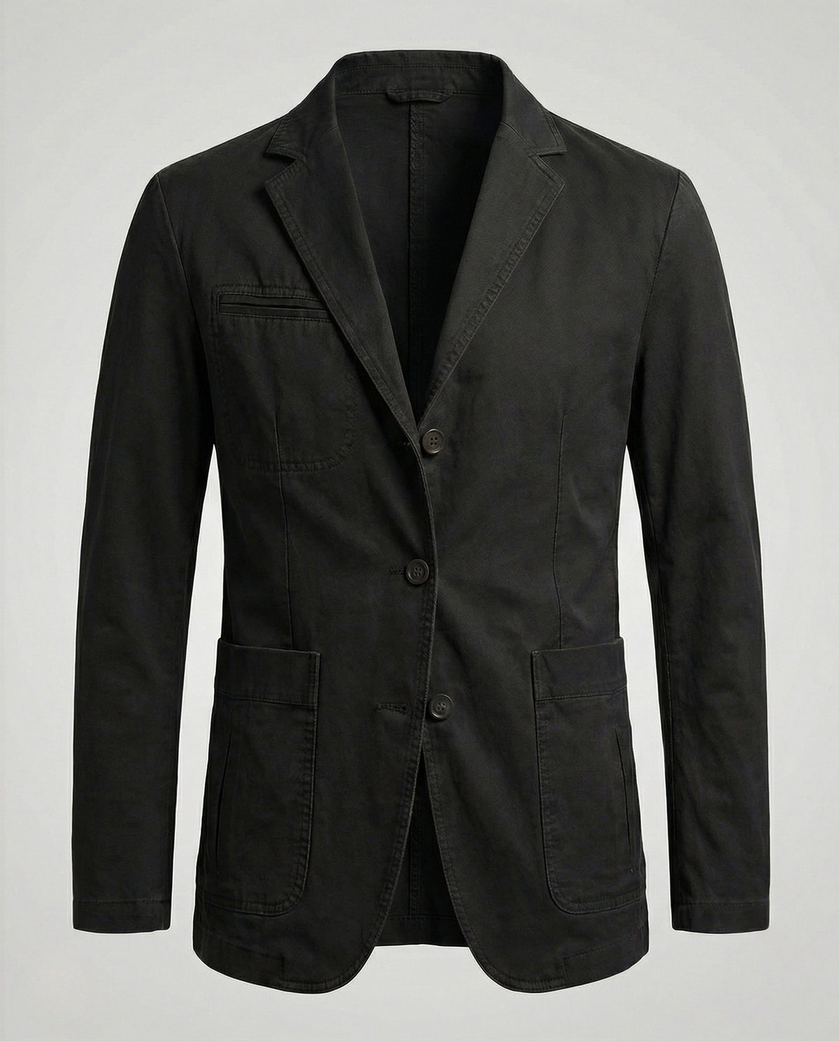 Blazer Coupe Droite en Coton pour Homme - Noir