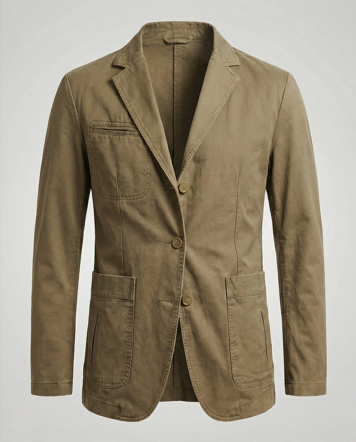 Blazer Coupe Droite en Coton pour Homme - Khaki