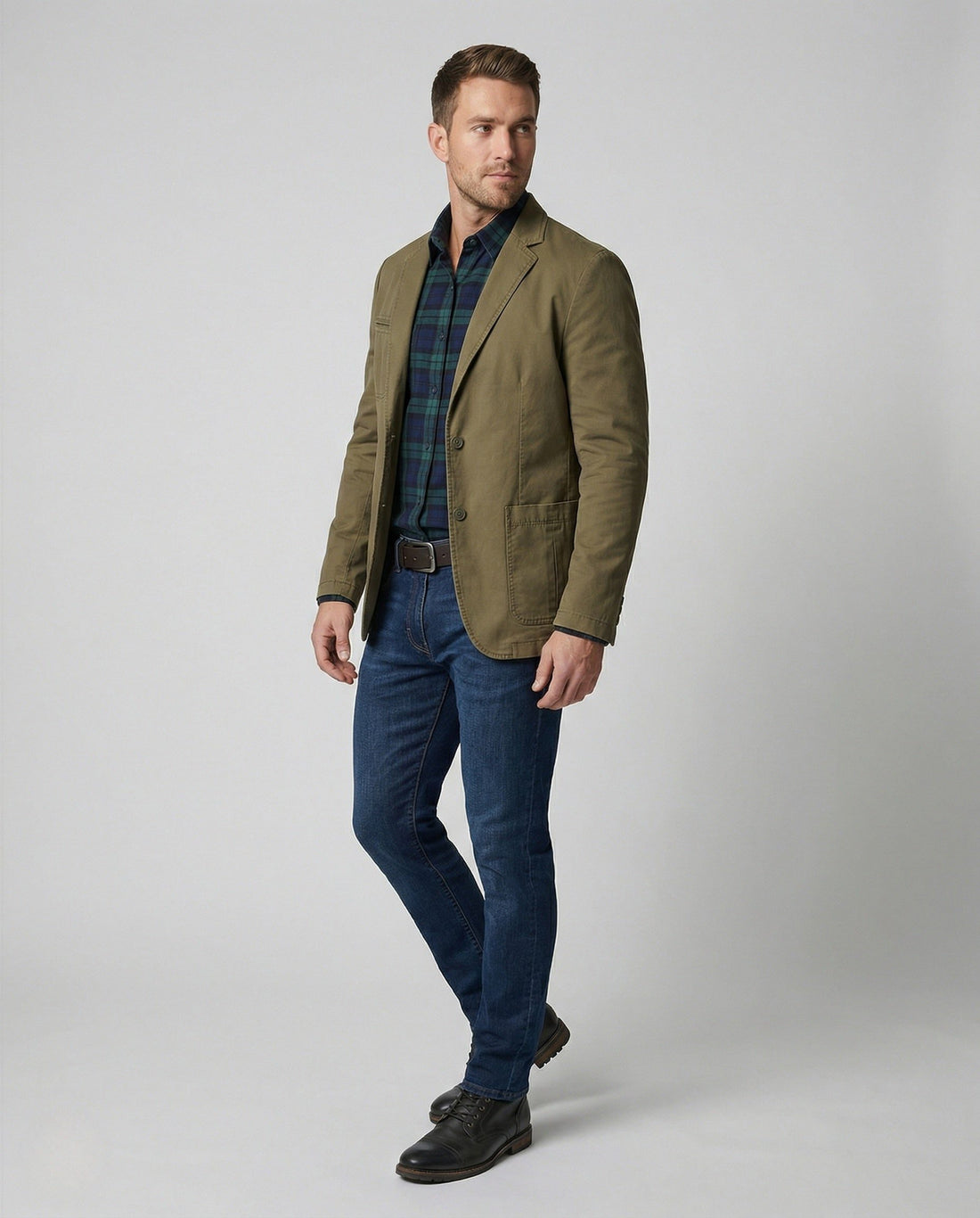 Blazer Coupe Droite en Coton pour Homme