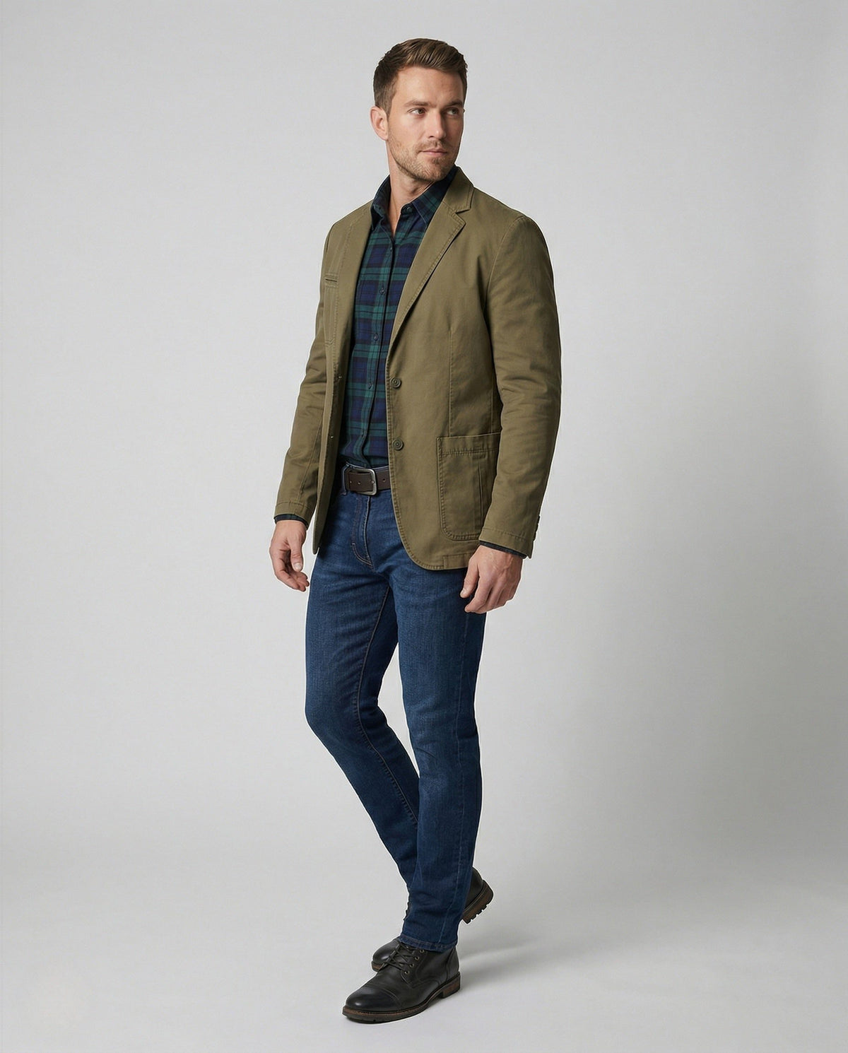 Blazer Coupe Droite en Coton pour Homme - View 2