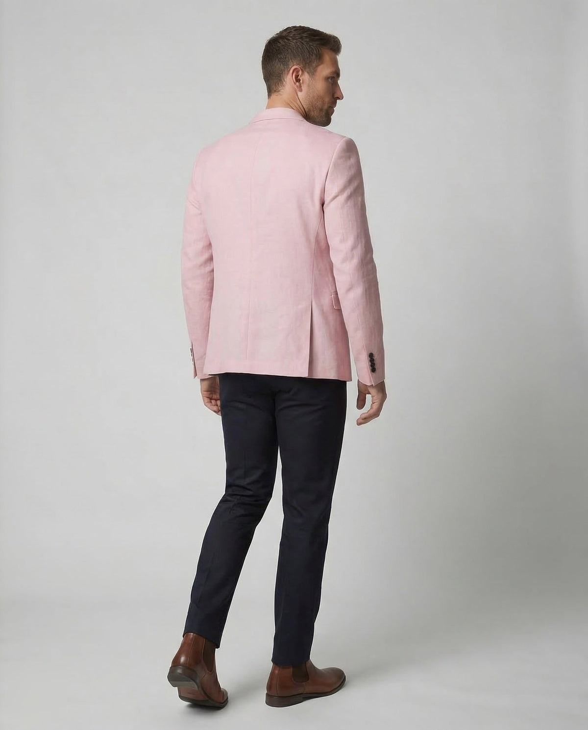 Blazer Coupe Slim en Lin pour Homme - View 4