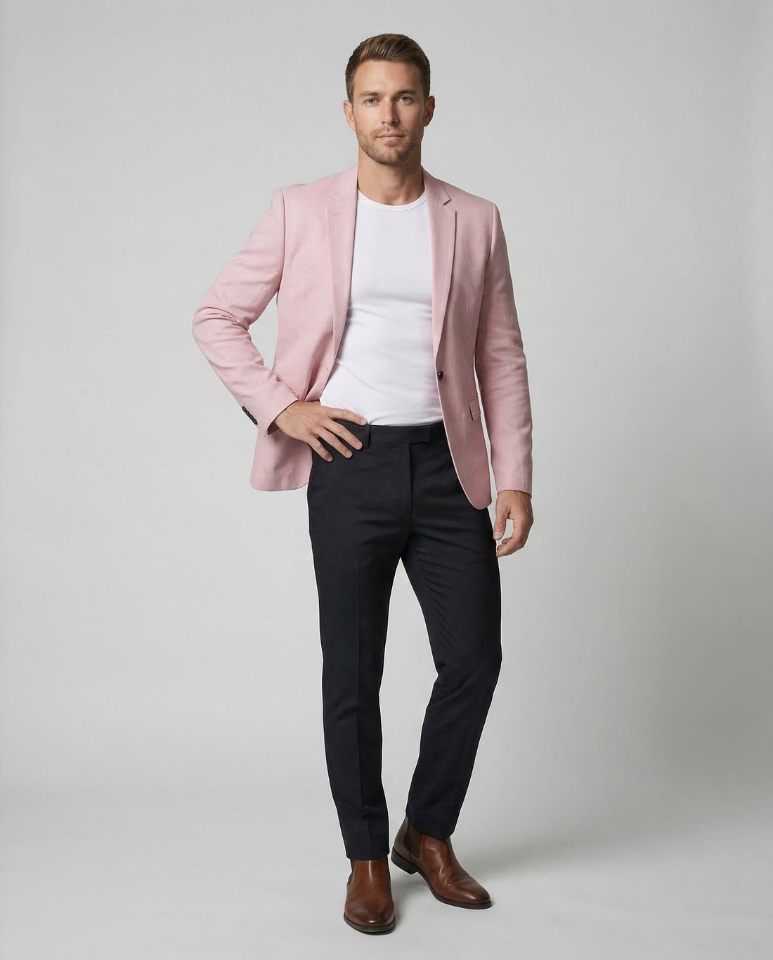 Blazer Coupe Slim en Lin pour Homme