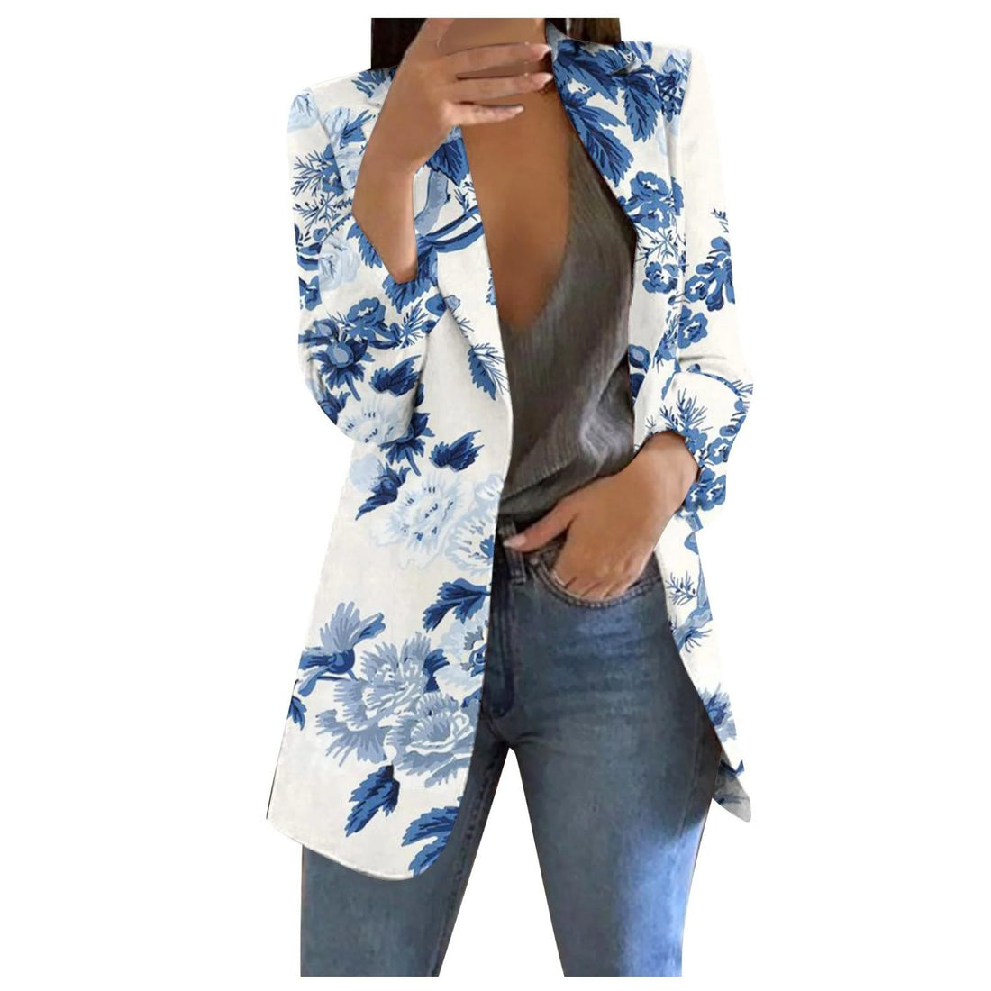 Blazer Cropped Imprimé pour Femme