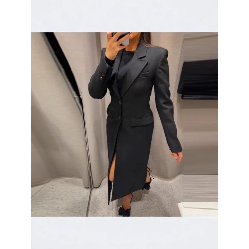 Blazer Long Slim Fit Boutonnage pour Femme - View 3