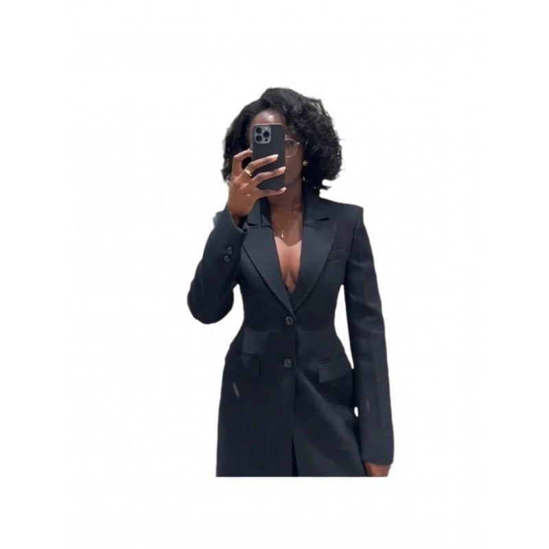 Blazer Long Slim Fit Boutonnage pour Femme - View 4