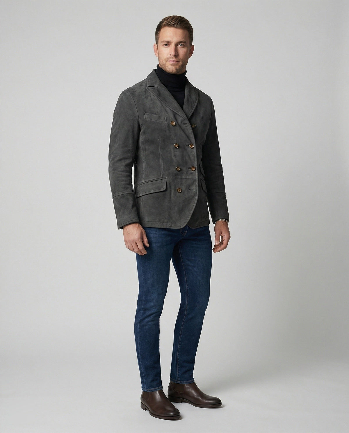 Blazer Revers Boutonnage Double pour Homme - View 2