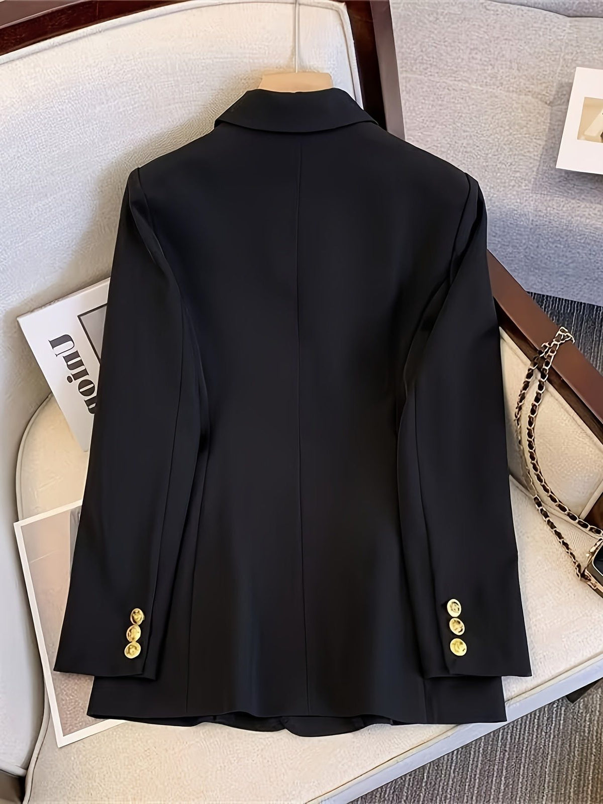 Blazer Slim Fit à Boutons Dorés pour Femme