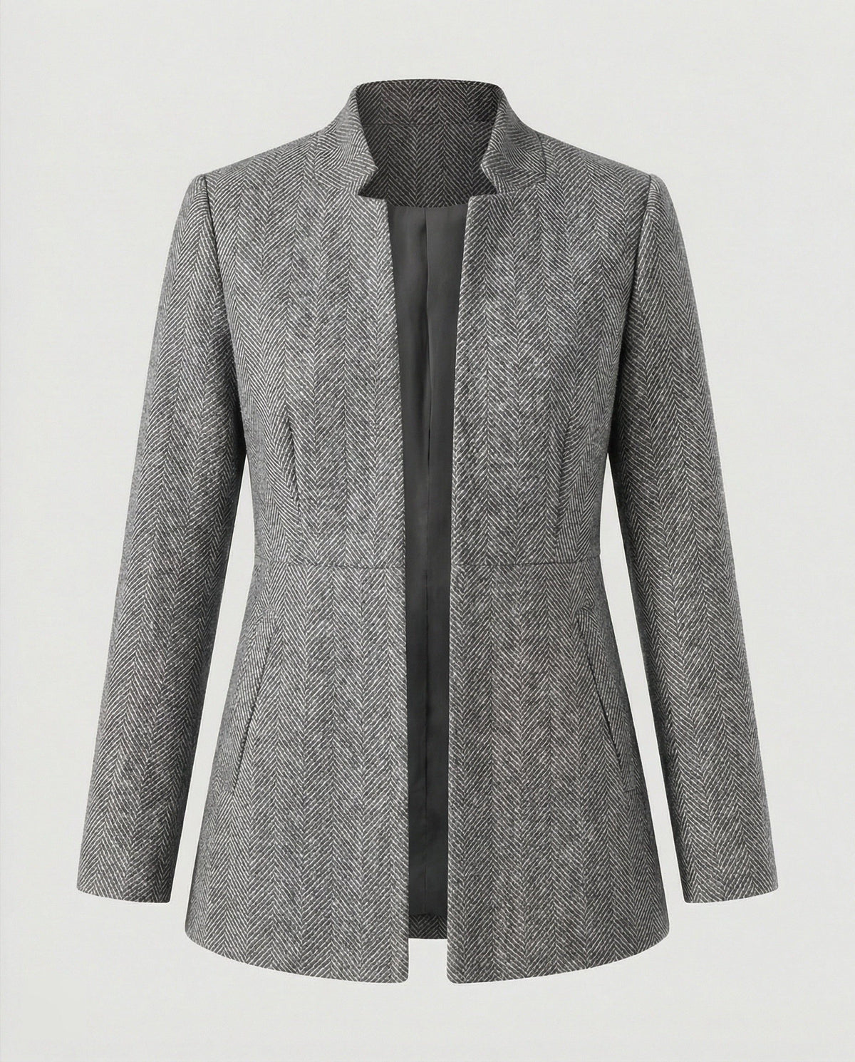 Blazer Structuré avec Revers pour Femme - Gris