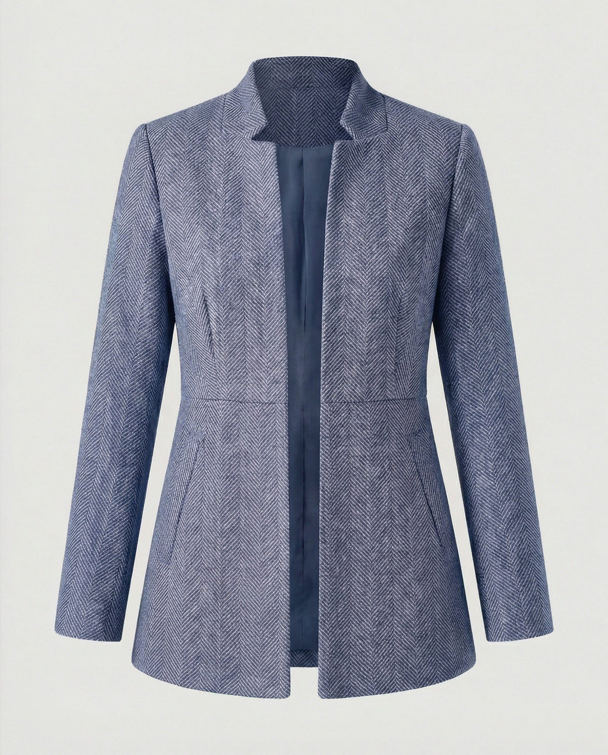 Blazer Structuré avec Revers pour Femme - Bleu océan