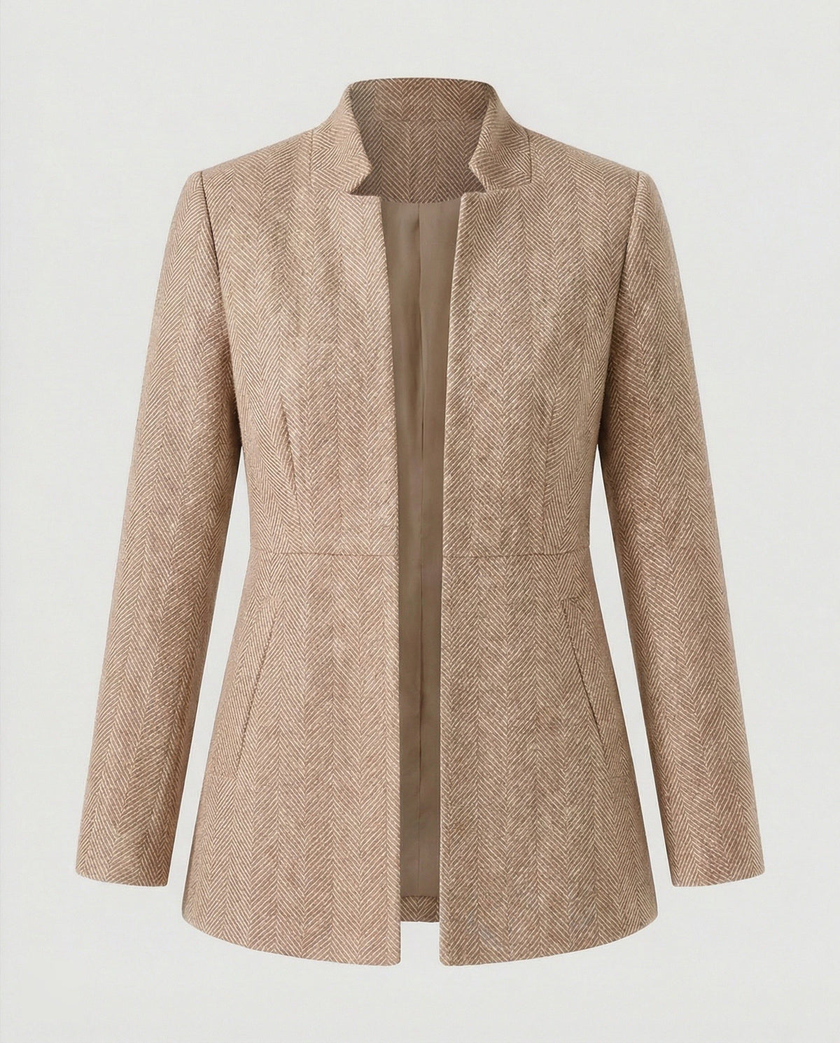 Blazer Structuré avec Revers pour Femme - Beige