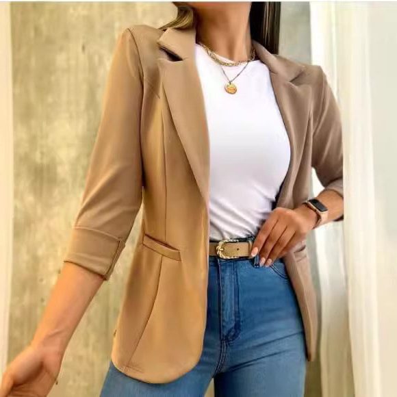 Blazer Taillé avec Poches pour Femme - View 6