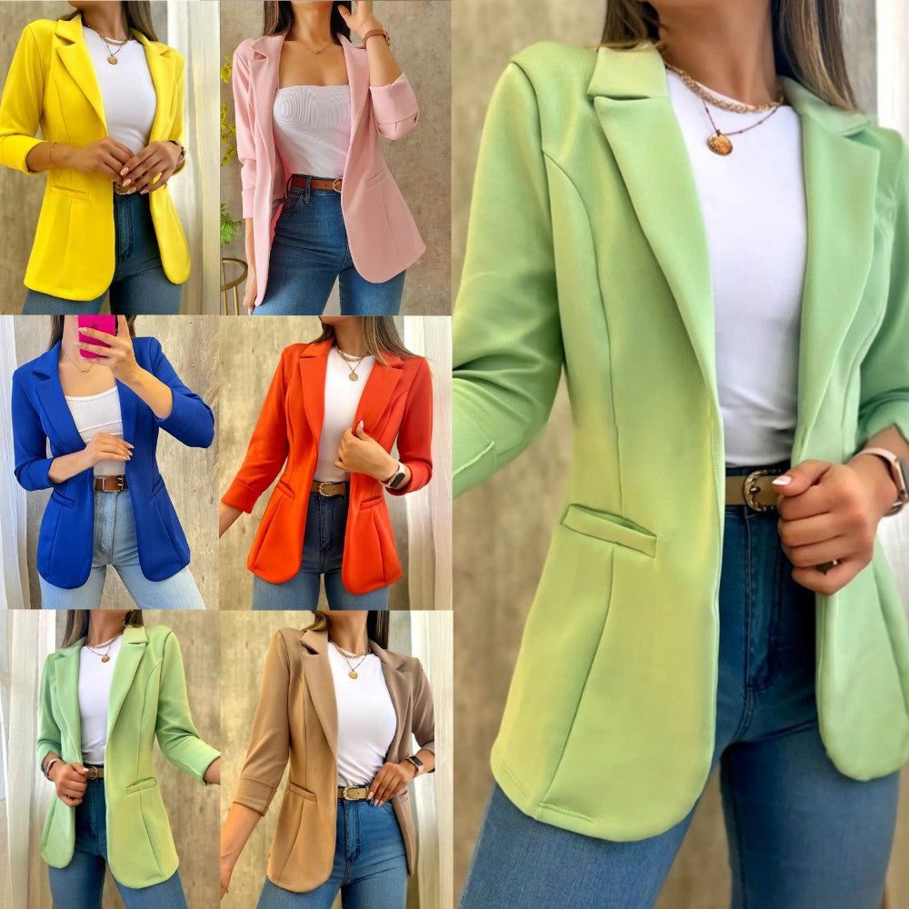 Blazer Taillé avec Poches pour Femme