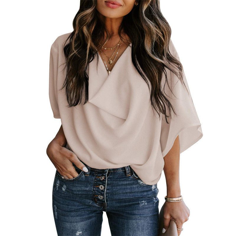 Blouse Col Bénitier Manches Courtes pour Femme - View 6