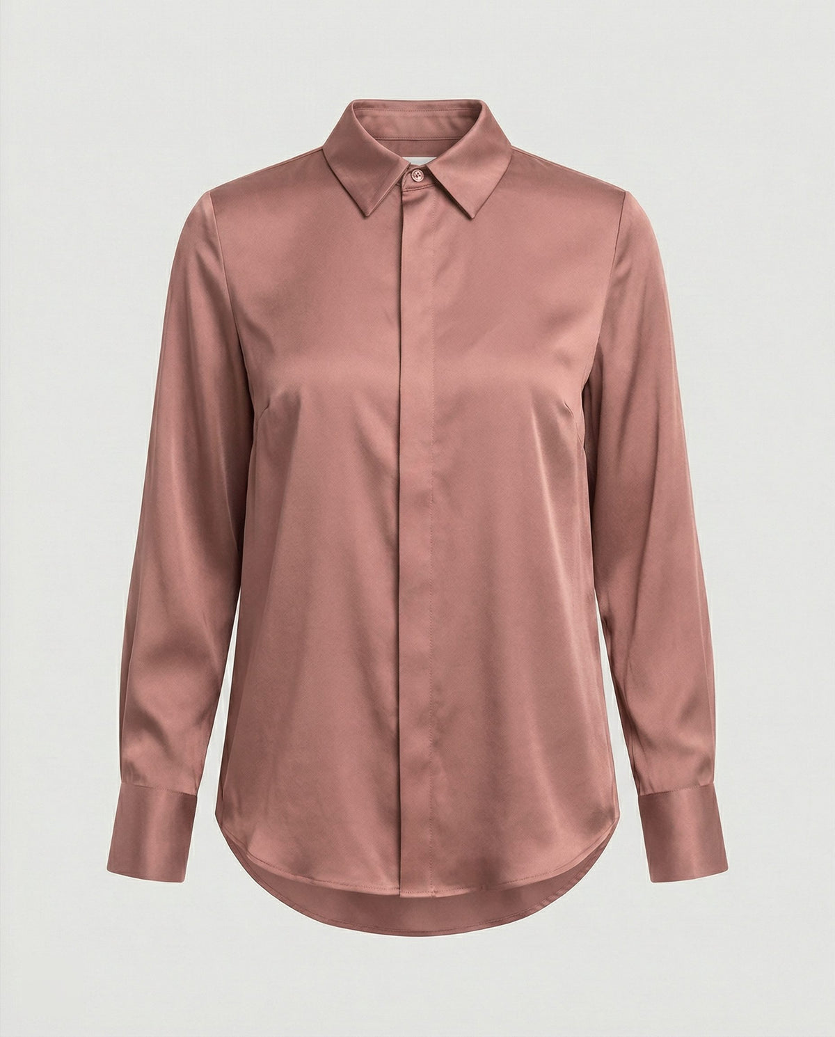 Blouse en Satin avec Col Classique pour Femme - Rose vif