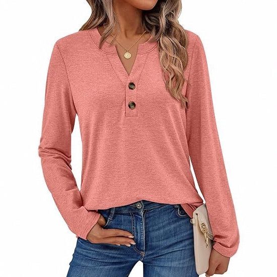 Blouse à Manches Longues avec Détails Boutons pour Femme - View 4
