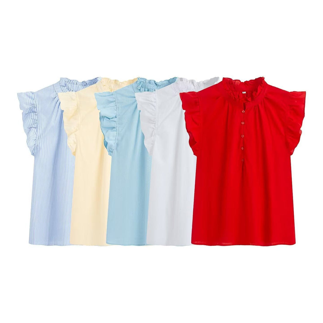 Blouse à Volants avec Boutonnage pour Femme