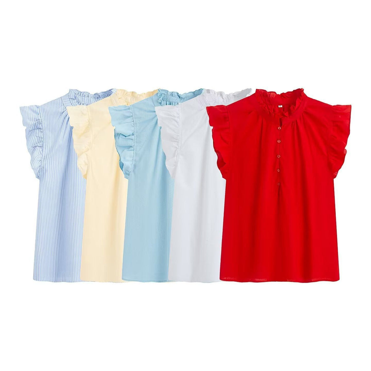 Blouse à Volants avec Boutonnage pour Femme