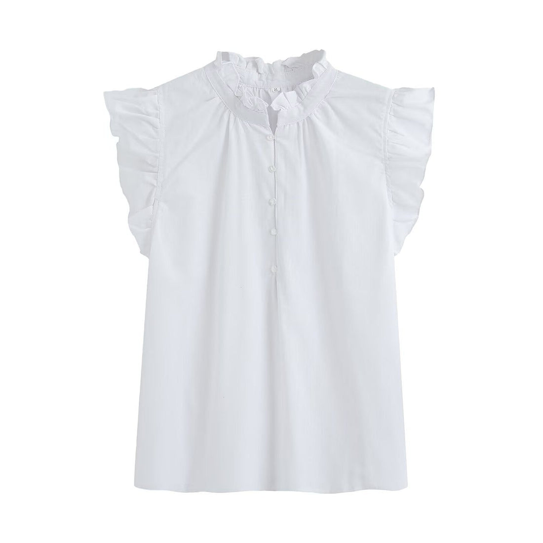 Blouse à Volants avec Boutonnage pour Femme