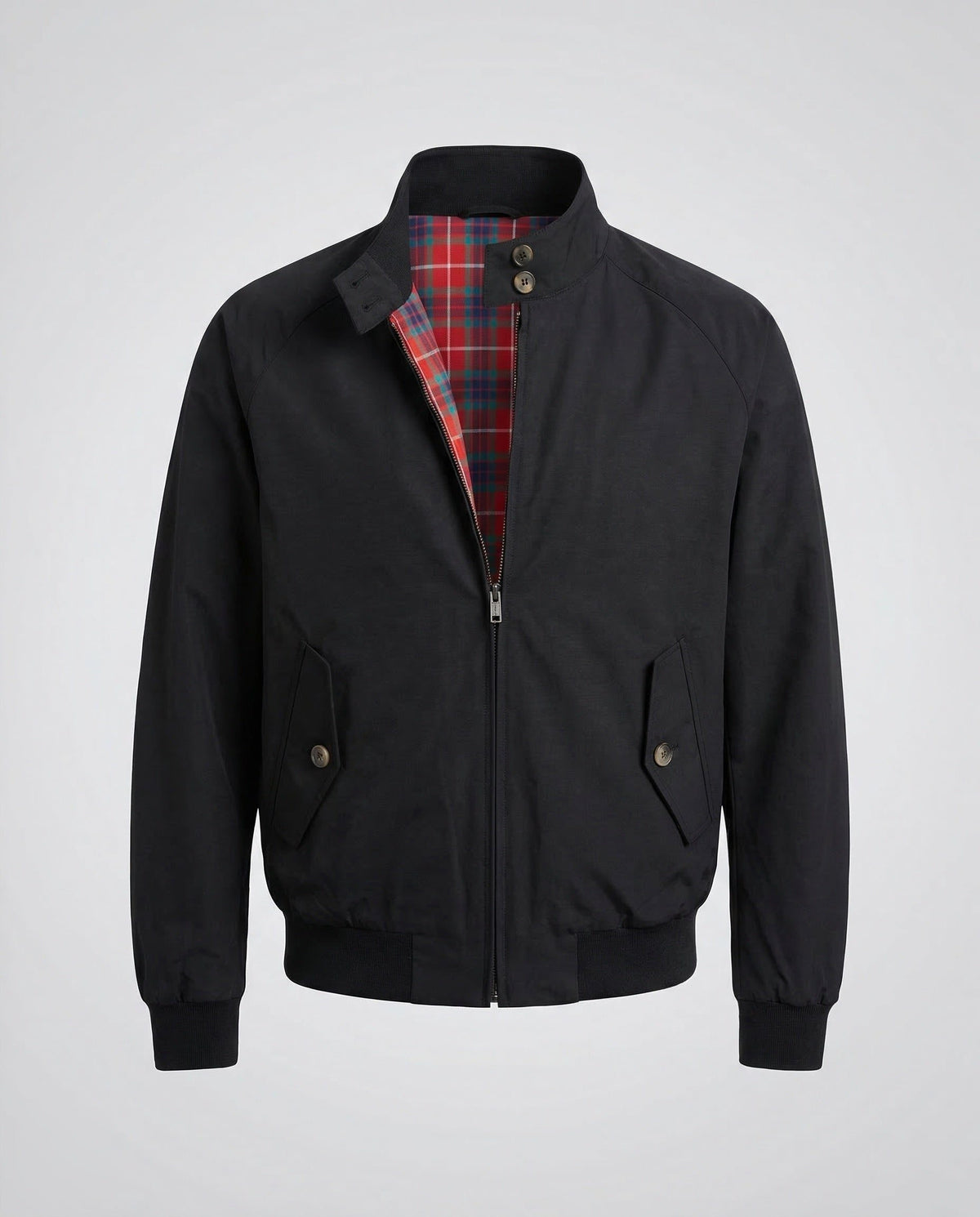Blouson Col Montant à Doublure Carreautée pour Homme - Noir