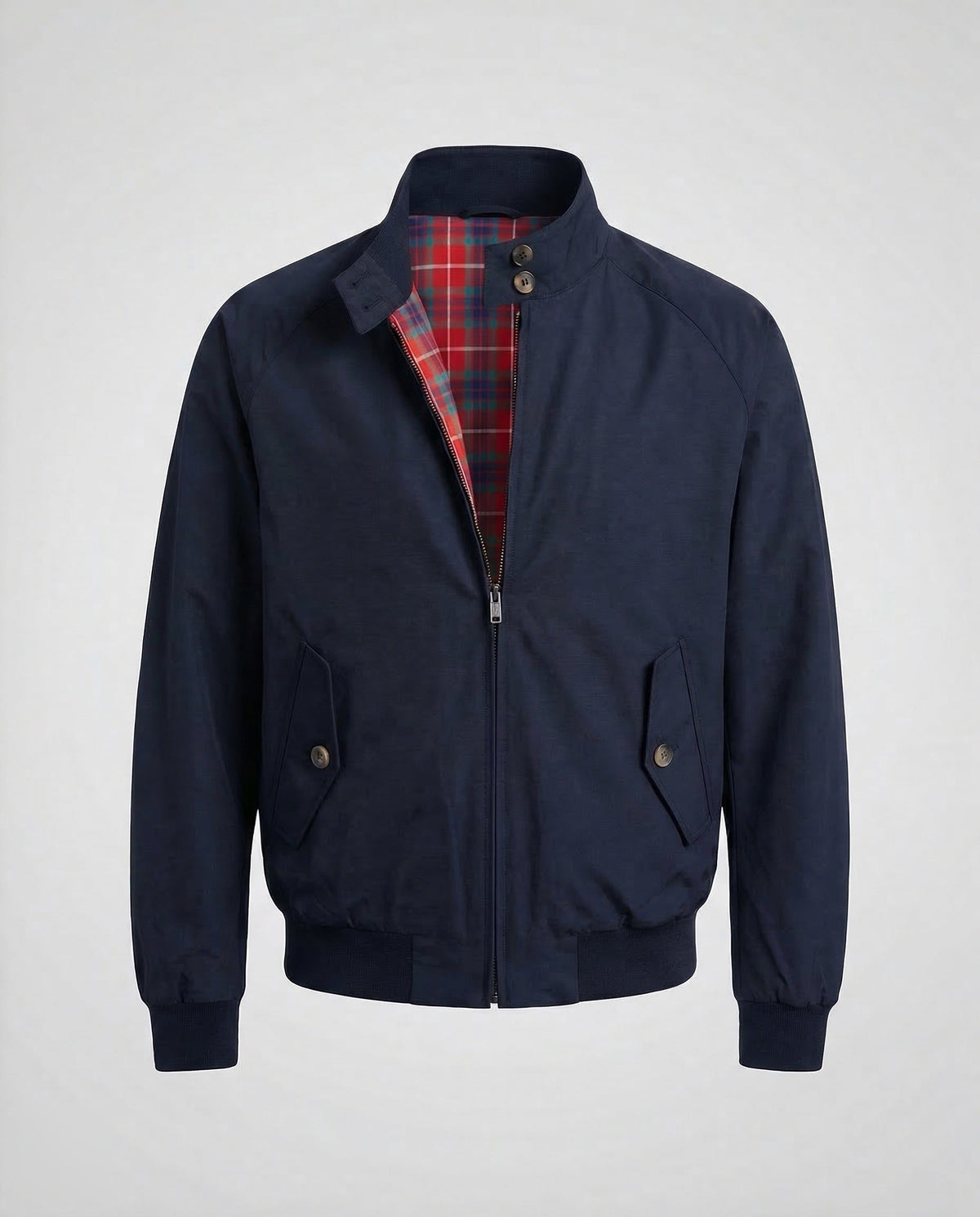 Blouson Col Montant à Doublure Carreautée pour Homme - Bleu marine