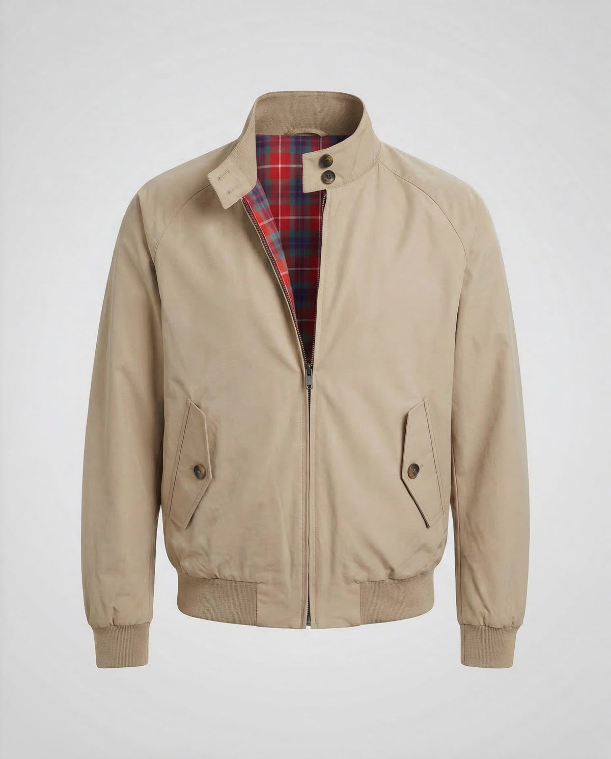 Blouson Col Montant à Doublure Carreautée pour Homme - Khaki