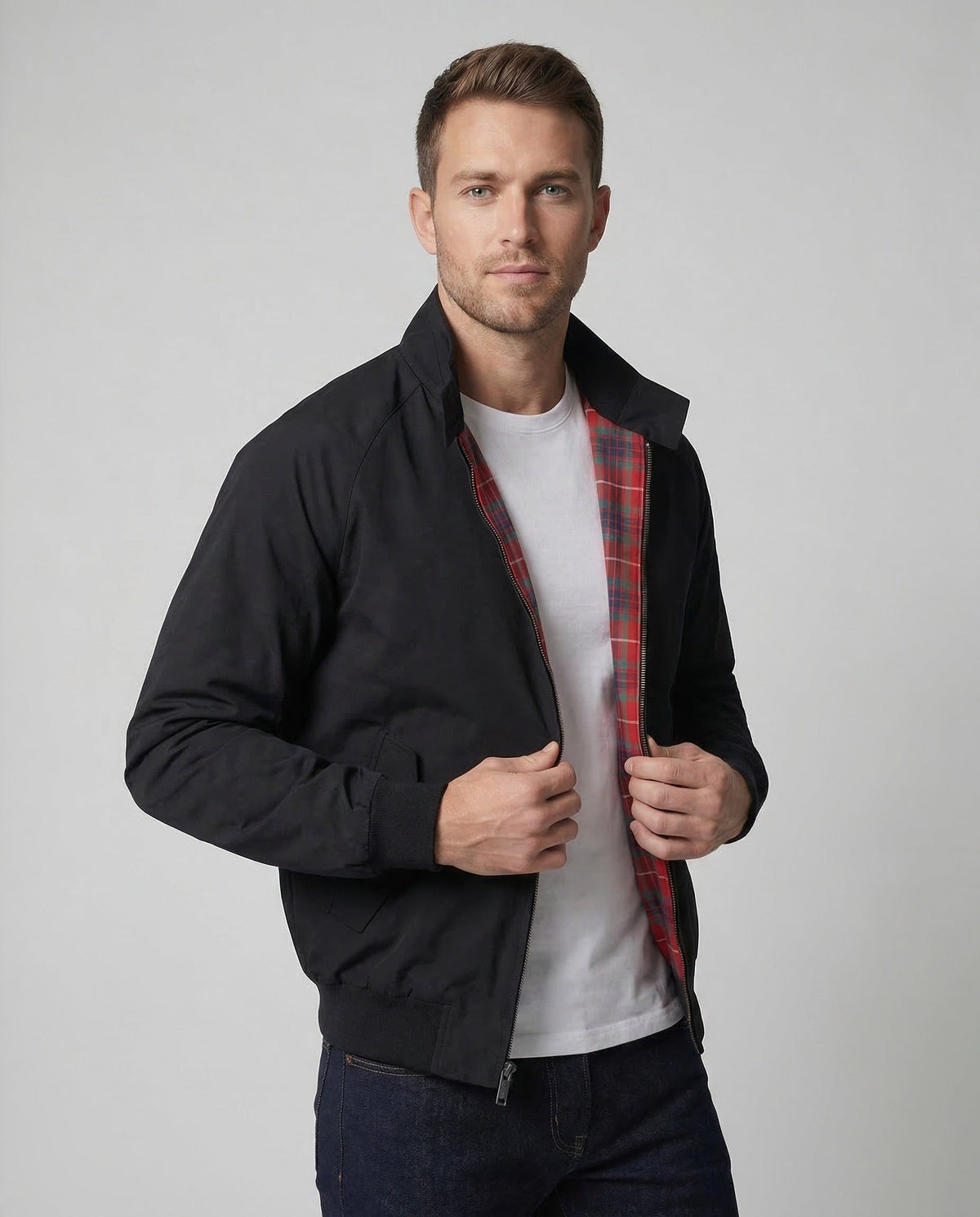 Blouson Col Montant à Doublure Carreautée pour Homme - View 2