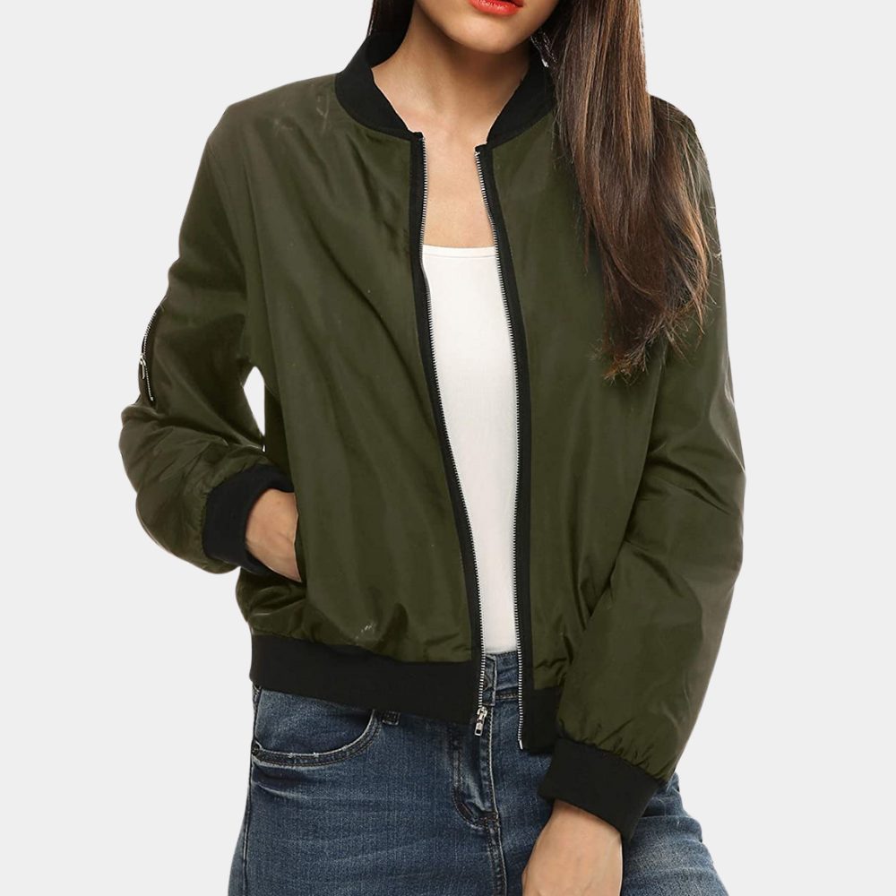 Blouson à Zip-Up Coupe Courte pour Femme