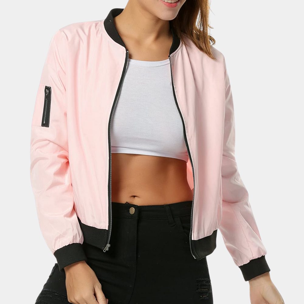Blouson à Zip-Up Coupe Courte pour Femme