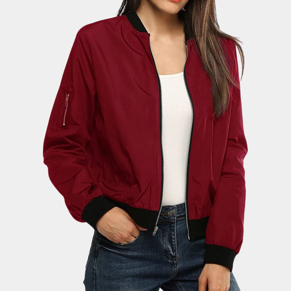 Blouson à Zip-Up Coupe Courte pour Femme