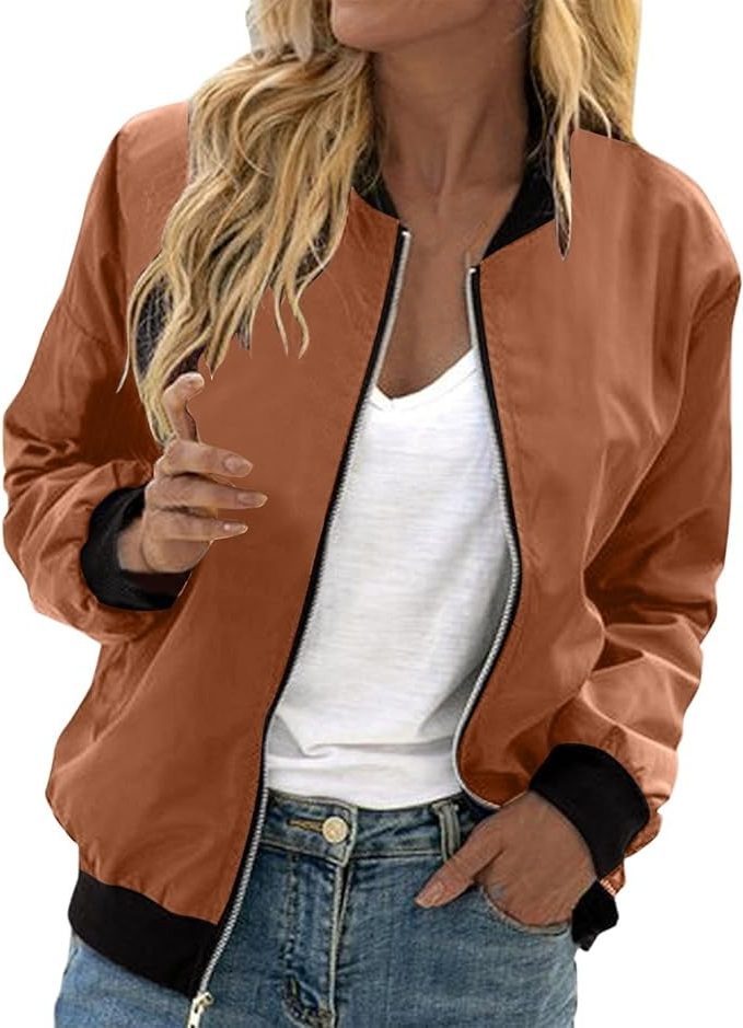 Bomber à Fleurs avec Fermeture Éclair pour Femme - View 5