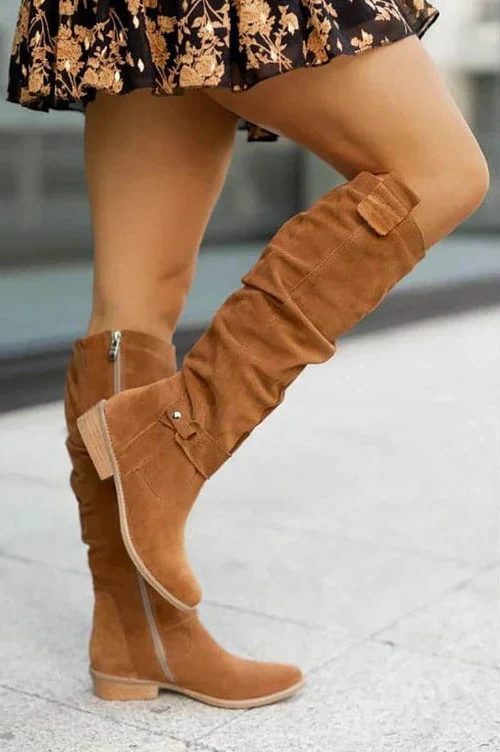 Bottes Hautes en Daim pour Femme - Style 2