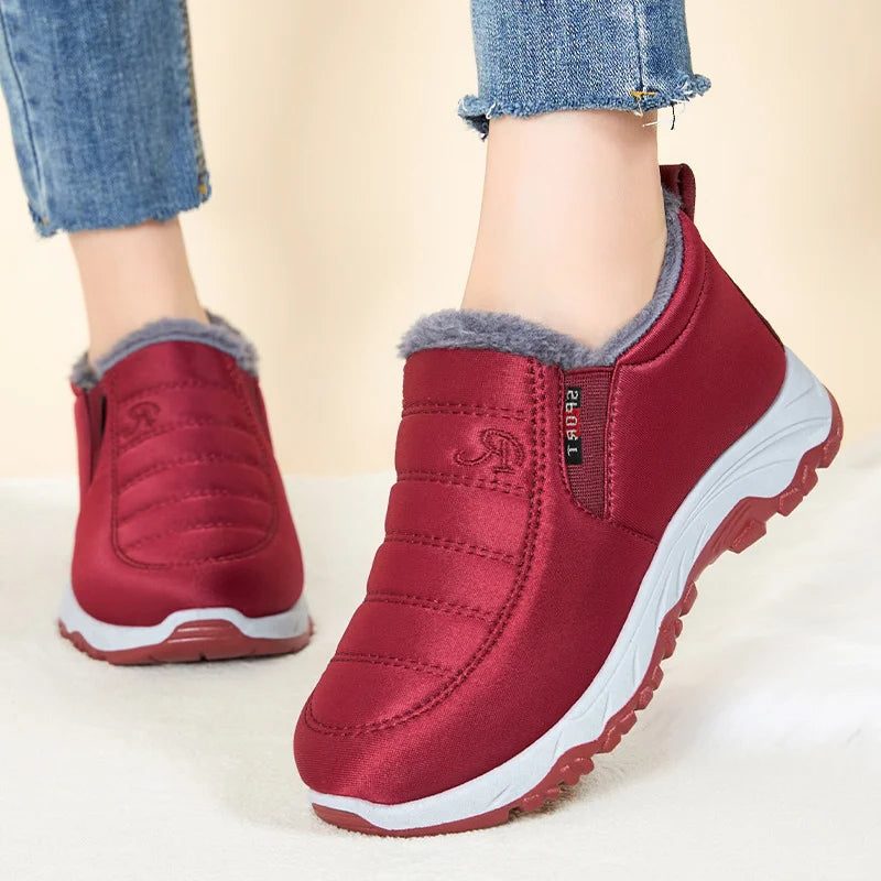 Bottes Matelassées Imperméables avec Fermeture Éclair pour Femme