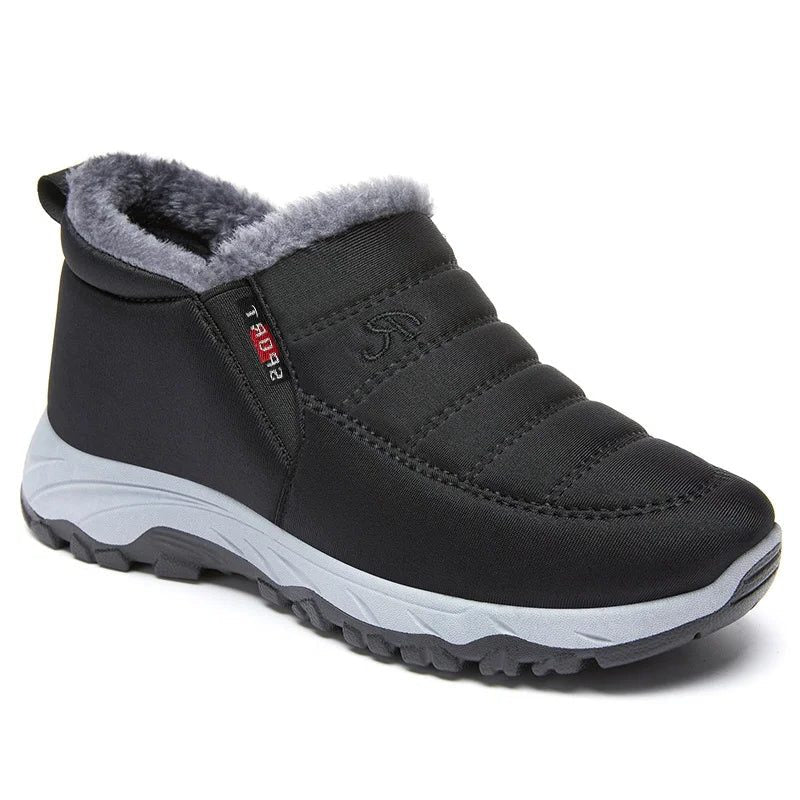 Bottes Matelassées Imperméables avec Fermeture Éclair pour Femme - Noir
