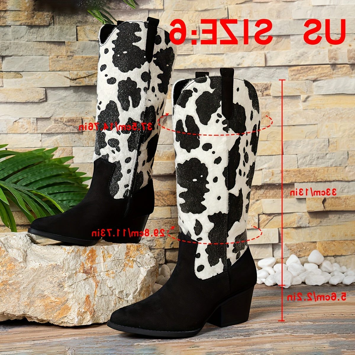 Bottines Cowboy Bout Pointu avec Talon Bloc pour Femme - View 9