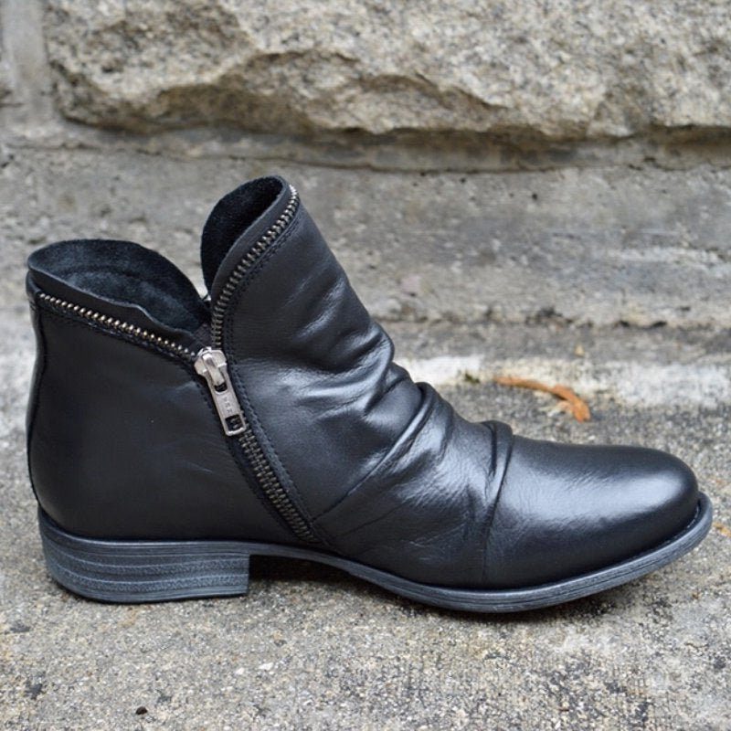 Bottines à Fermeture Éclair pour Femme - Noir
