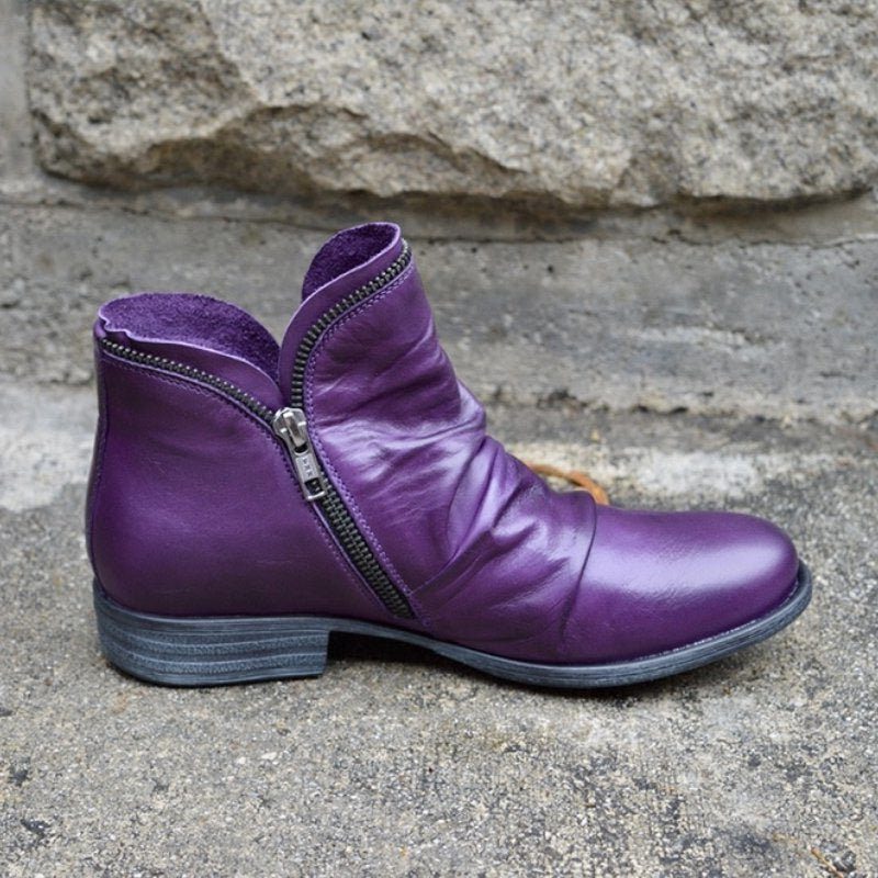 Bottines à Fermeture Éclair pour Femme - Lilas