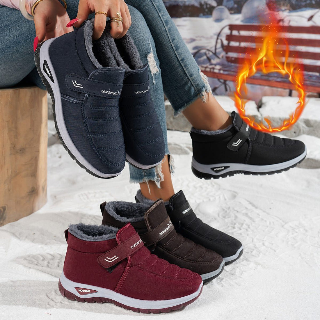 Bottines Fourrées à Enfiler pour Femme