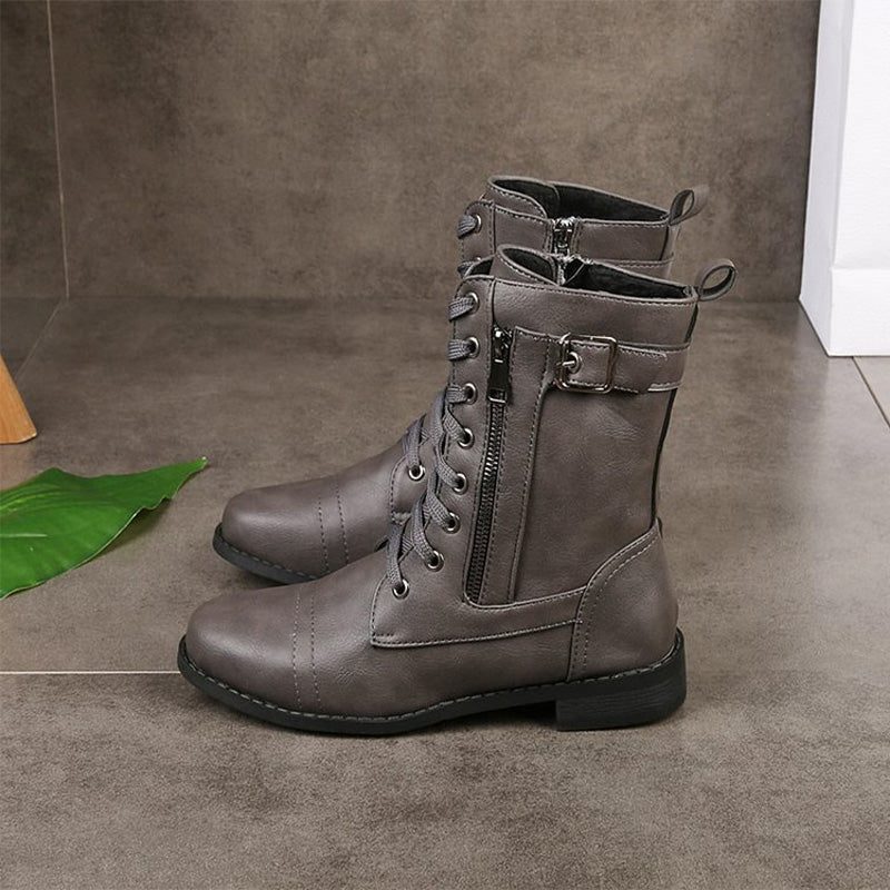 Bottines à Lacets avec Fermeture Éclair pour Femme - View 11