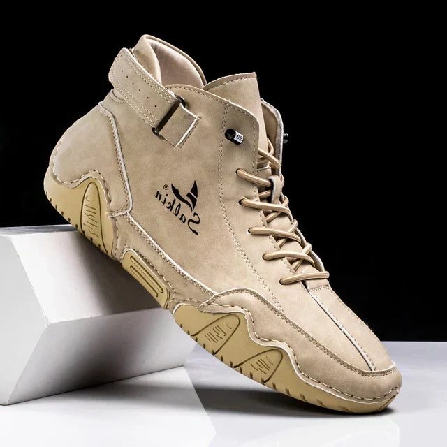 Bottines à Lacets Cuir pour Homme - Beige