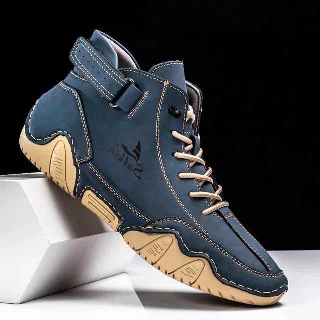 Bottines à Lacets Cuir pour Homme - Bleu