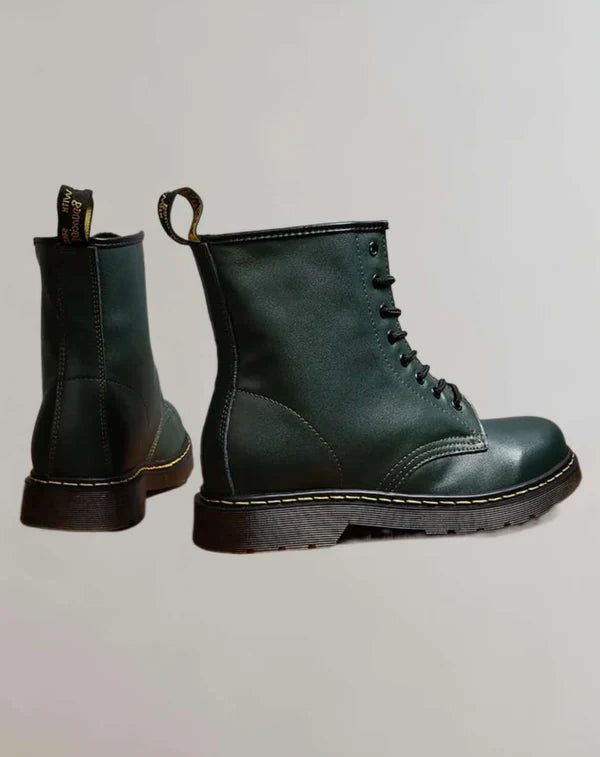 Bottines à Lacets Talon Bloc pour Femme - Vert