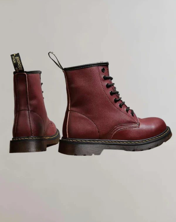 Bottines à Lacets Talon Bloc pour Femme - Rouge