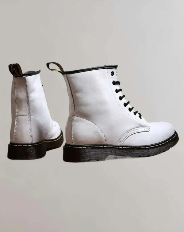 Bottines à Lacets Talon Bloc pour Femme - Blanc