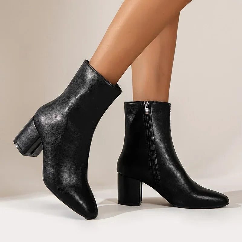 Bottines à Talon Bloc pour Femme - Noir