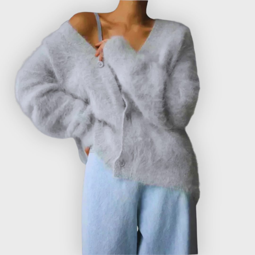 Cardigan Ample en Cachemire pour Femme - Gris