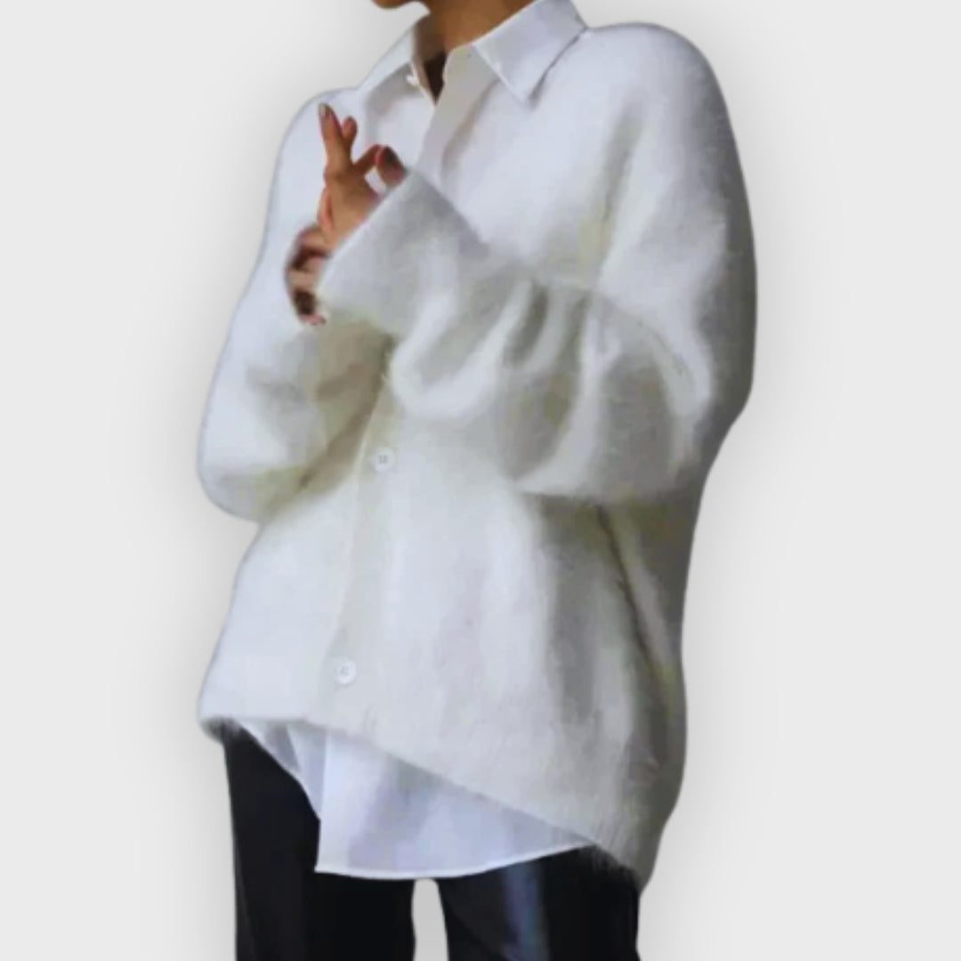 Cardigan Ample en Cachemire pour Femme - Blanc